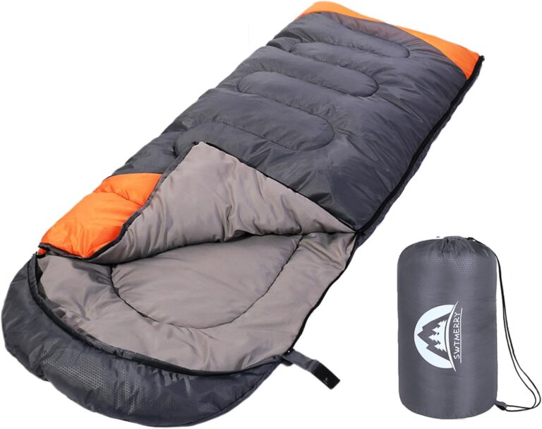 SWTMERRY 3–4-Jahreszeiten-Schlafsack (Sommer, Frühling, Herbst, Winter), warmes und kühles Wetter, leicht, für Jugendliche und Erwachsene, zum Wandern, Rucksackreisen und Camping