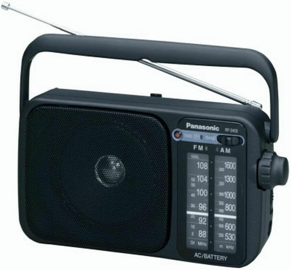 Panasonic RF-2400DEG-K Tragbares Radio mit Tragegriff, Netz- oder Batteriebetrieb, Schwarz – Bild 2