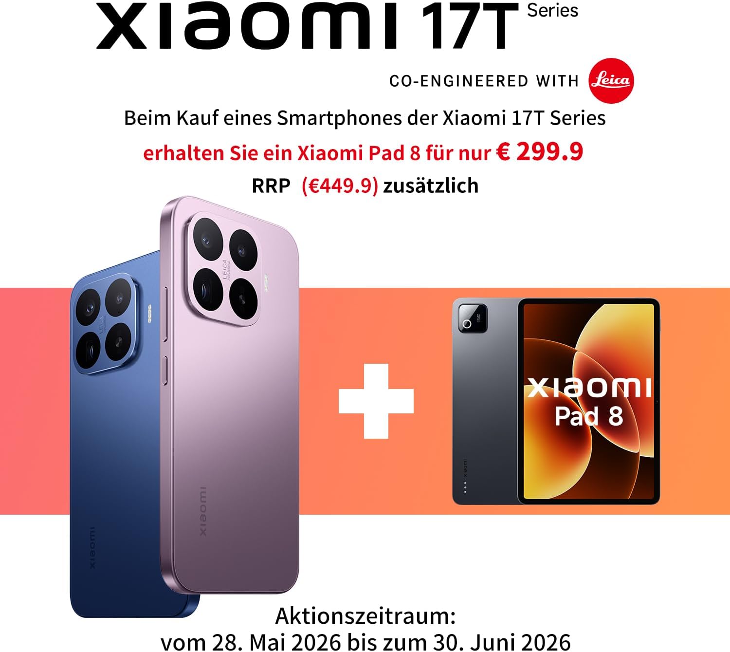 XIAOMI 17T Pro Smartphone 12GB+512GB, Handlich, Android, 6,83" 144Hz Display, 7000mAh Akku, Leica 5X Telekamera, 100W HyperCharge, Schwarz, 3 Jahre Herstellergarantie, inkl Pad 8 8+128GB Grau – Bild 2