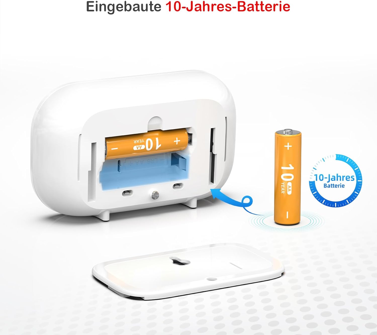 ZA326 H01 Kohlenmonoxidmelder, 10-Jahres-Batterie, tragbarer CO-Melder mit LCD-Display, zertifiziert nach EN 50291, 85 dB Alarmlautstärke, 1 Stück – Bild 4