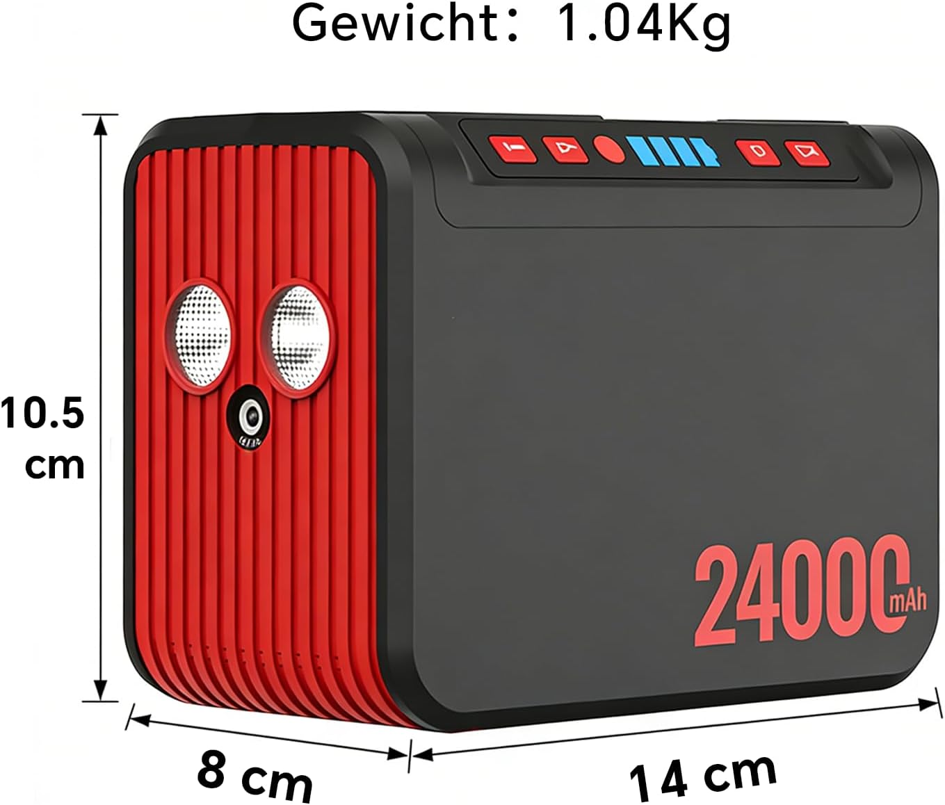 88 Wh tragbares Kraftwerk, 80 W Powerbank-Akku mit 230 V AC-Steckdose und LED-Taschenlampe, kleiner Generator für Stromausfälle, Camping, Notfälle, Wandern, Reisen – Bild 3