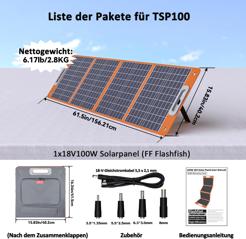 FlashFish 300 W tragbares Kraftwerk mit Solarpanel 100 W, 179,2 Wh LiFePO4-Akku, Schnellladung 0–80 % in 1 Stunde, EPS-Funktion, multifunktionaler Solargenerator für Camping, Outdoor, Reisen, Notfälle – Bild 7