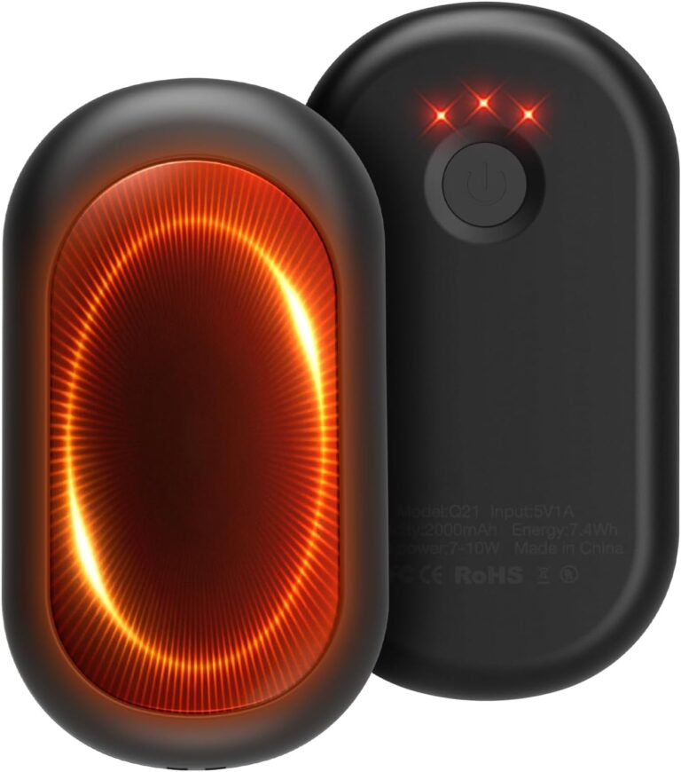 HOAMZ Elektrische Handwärmer 2er-Set mit Magnet, sicher und zuverlässig, 3 Stufen erhitzen bis zu 131℉/55°C & 3 Sekunden schnelles Aufheizen, kompakt für Handschuhe, Adventskalender-Füllgeschenke für Männer und Frauen