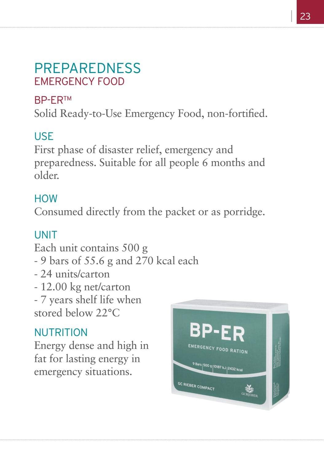 BP-ER Notration, Notfutterration, Box mit 24 x 500 g, Langzeitnahrung, Notnahrung verzehrfertig, Notration ist von höchster Qualität – Bild 2