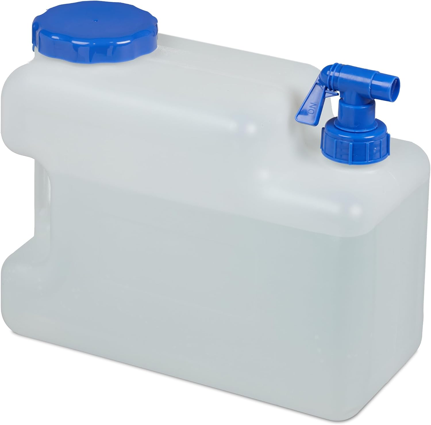 Relaxdays, Wasserkanister mit Wasserhahn, Weithals-Schraubverschluss, Camping-Trinkwasserkanister, 12 bis 25 Liter Tank, BPA-frei, weiß