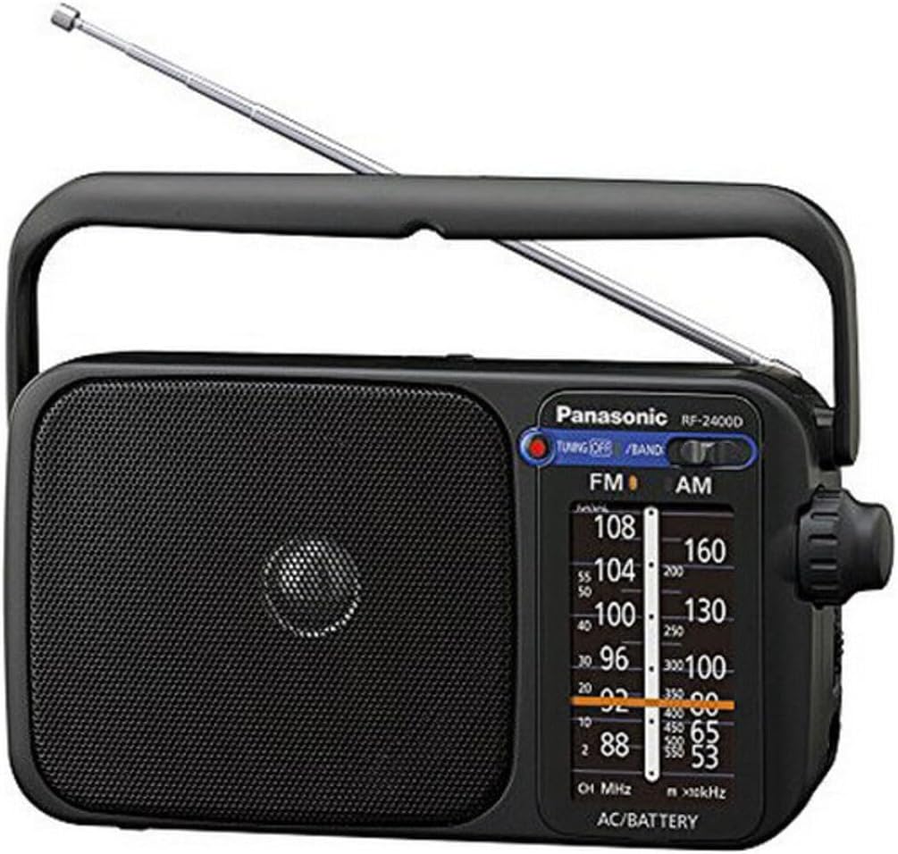 Panasonic RF-2400DEG-K Tragbares Radio mit Tragegriff, Netz- oder Batteriebetrieb, Schwarz – Bild 3