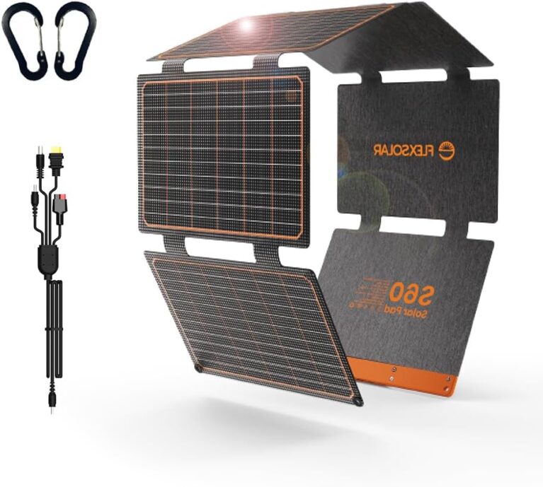 Solarpanel 60 W, FlexSolar tragbares faltbares Solarladegerät IP67 wasserdichter Notstrom für Camping, geeignet für kleine Generatoren, Telefone, mobile Powerbanks, PCs