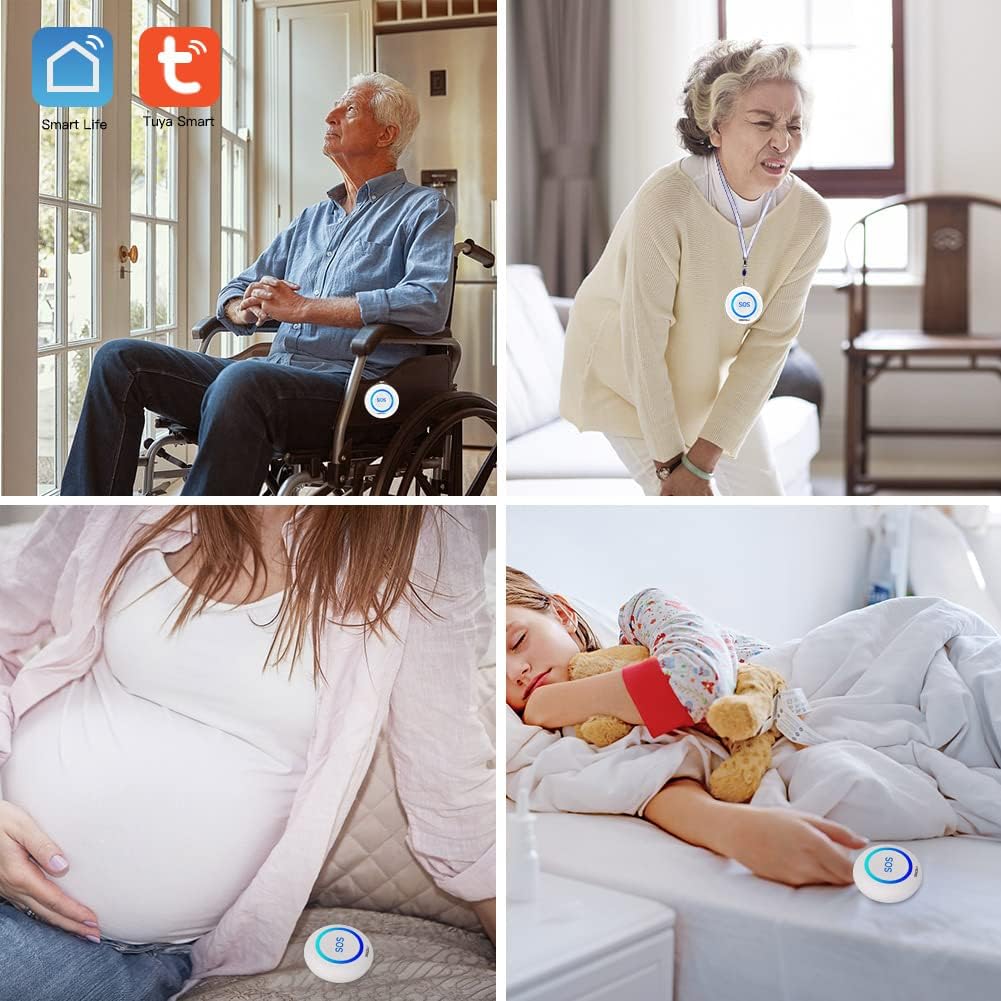 SINGCALL Tuya WiFi Smart SOS-Notruftaste für Senioren, Kinder, persönlicher Alarm für ältere Patienten, blaue Notruftaste, mit Telefon verbunden (geeignet für häusliche Umgebungen) – Bild 3