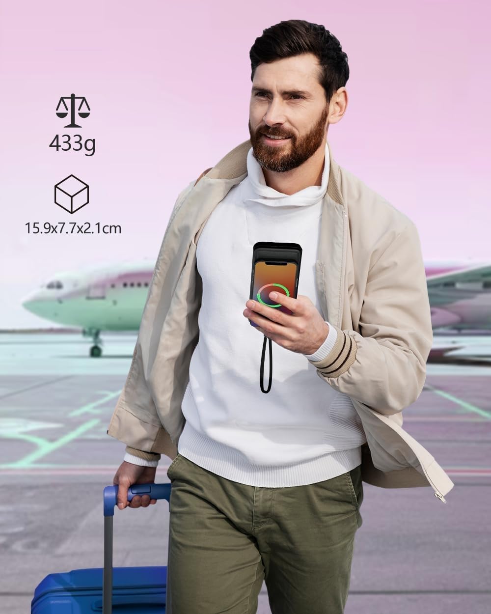 Powerbank 26800 mAh, 22,5 W Powerbank, externer Handy-Akku, Schnellladung, USB C Eingang & Ausgang mit LED-Anzeige, PD3.0 QC4.0 tragbares Ladegerät kompatibel mit iPhone 16 15 14 13 12 Pro Max iPad – Bild 7
