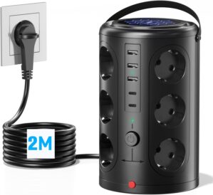 Mehrfachsteckdose mit 5 USB, 12-fac...