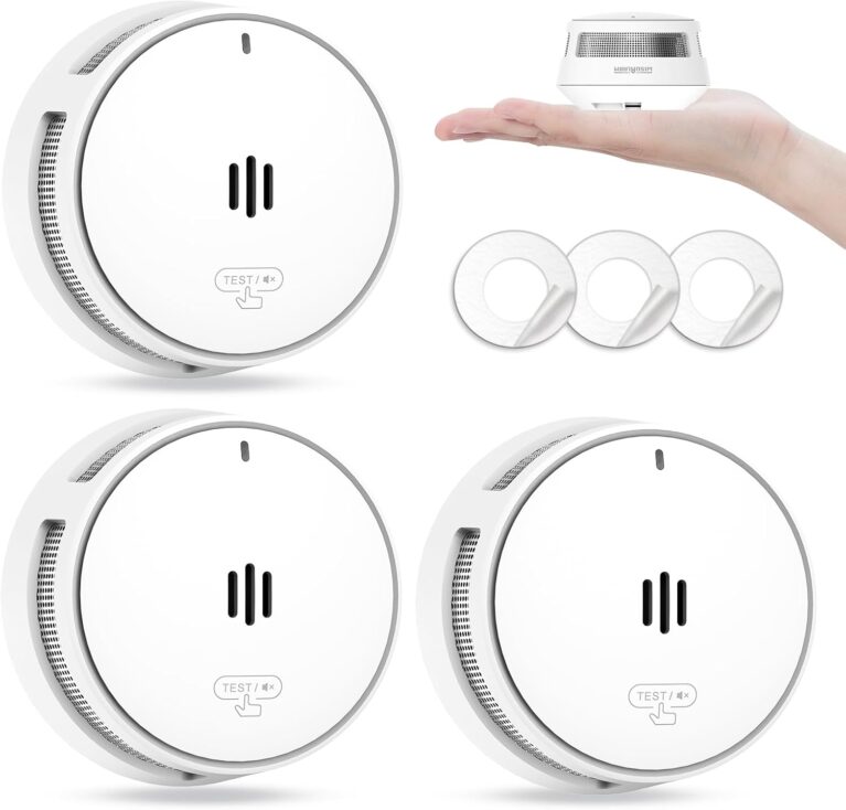 Rauchmelder, Rauchmelder mit 10-Jahres-Batterie, Feuermelder mit Fern-Stummschaltfunktion, Testsieger mit 10-Jahres-Batterie für Feuermelder, große Test-/Stummschalttaste, TÜV-zertifiziert nach EN14604
