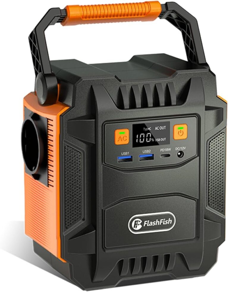 Tragbares Kraftwerk 172,8 Wh, FF FLASHFISH Solargenerator 200 W 230 V Batterie-Backup-Batterie mit AC/DC/USB/LED, Kraftwerk Solar für Stromausfall zu Hause, beim Camping, im Freien