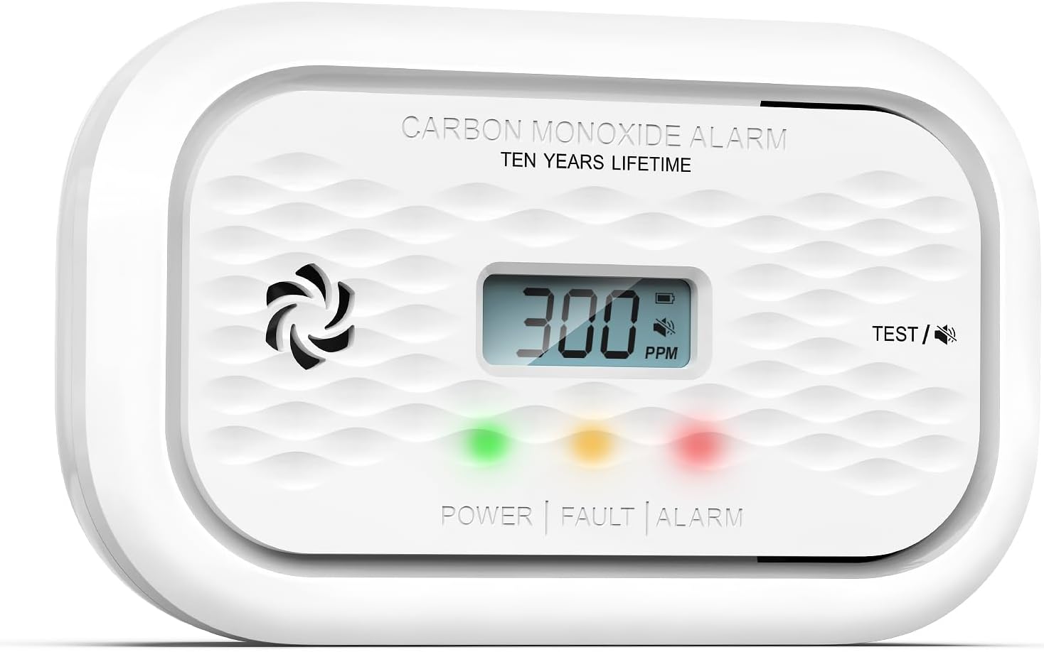 ZA326 H01 Kohlenmonoxidmelder, 10-Jahres-Batterie, tragbarer CO-Melder mit LCD-Display, zertifiziert nach EN 50291, 85 dB Alarmlautstärke, 1 Stück
