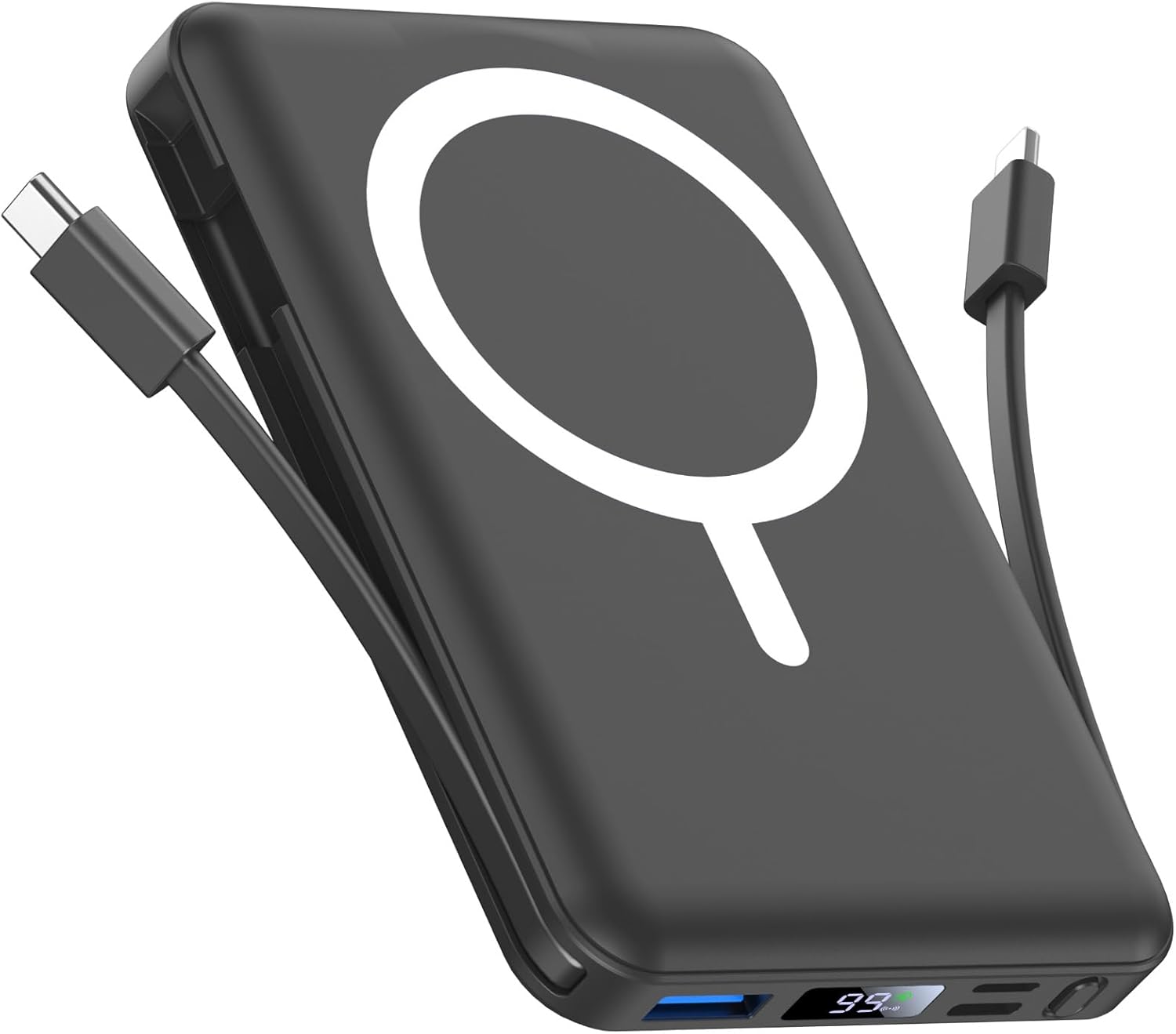 Magsafe Powerbank 10000 mAh, kabellose magnetische Powerbank, schnelles Aufladen mit LED-Anzeige und USB-C-Ladekabel, externer Akku für iPhone 17/16/15/14/13/12 Pro Max/Pro/Plus