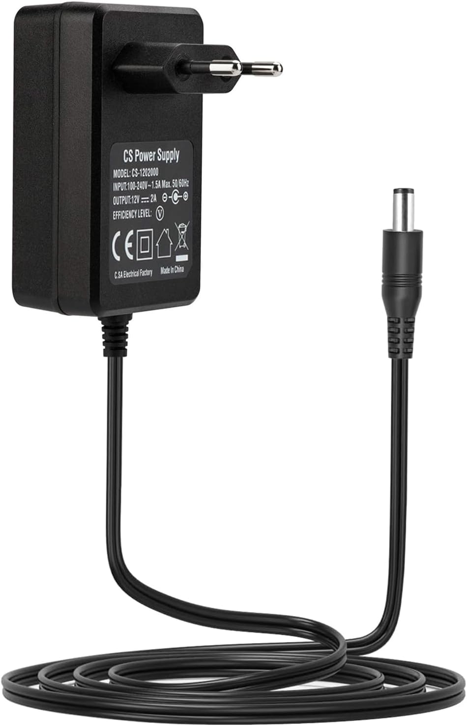 12 V 2 A Netzteil, 24 W Transformator Tonton, AC 220–240 V auf DC 12 Volt, EU-Stecker für LED-Streifen, CCTV-Kamera, Radio, Gehäuse-Lüfter-Router, 1,8 m Ladegerät