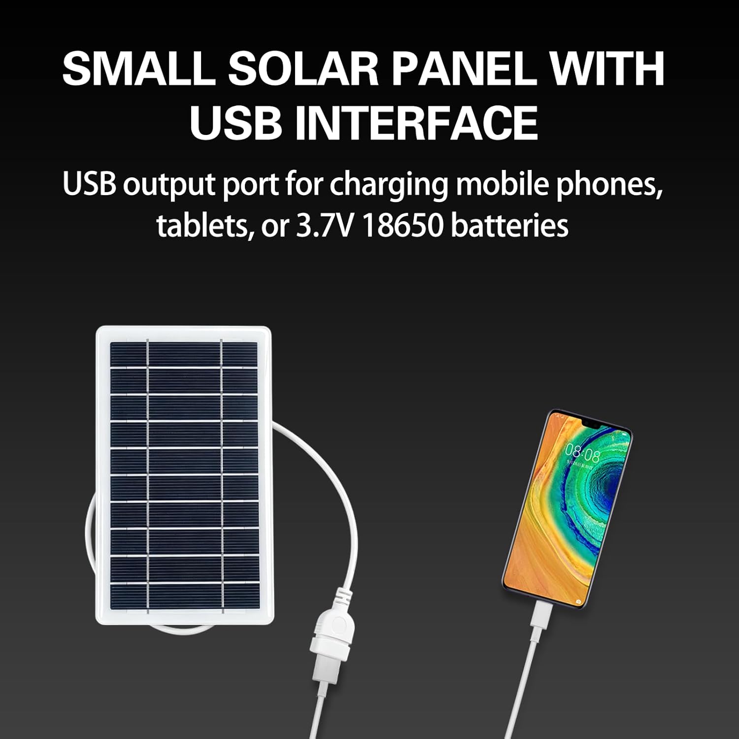 Tragbares Solarpanel 5 W 5 V mit USB-Anschluss – IP65 wasserdichtes Solar-Ladegerät für Handy, Powerbank, Camping, Wandern, Outdoor – Bild 4