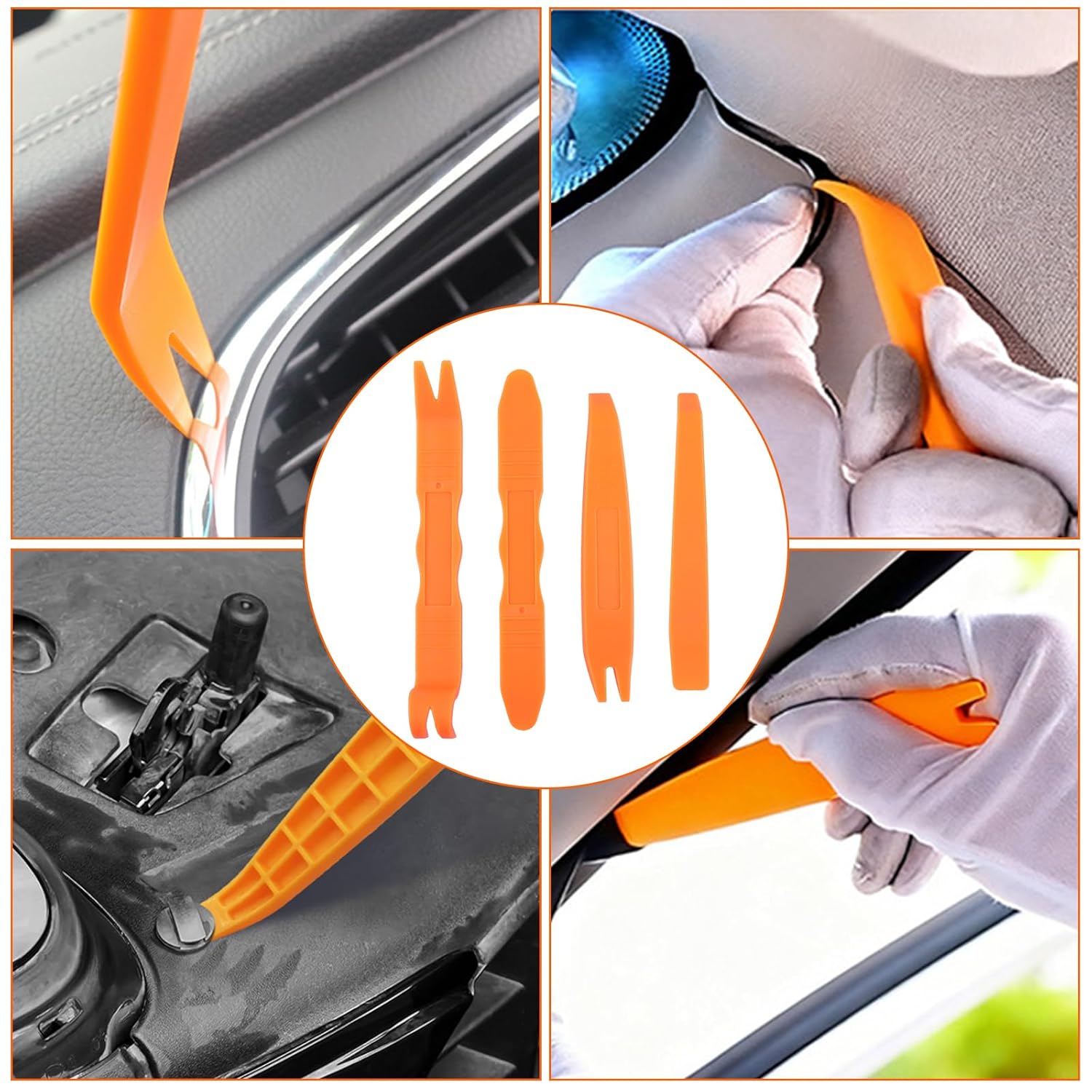 Set mit 2 8-poligen Autoradio-Steckerklemmen mit 16 ISO-Steckerstiften, 4 Türverkleidungswerkzeug, Lautsprecherstecker, Autoradio-Zubehör, Radio-Adapter, Universal-Gehäuse-Montageset – Bild 5