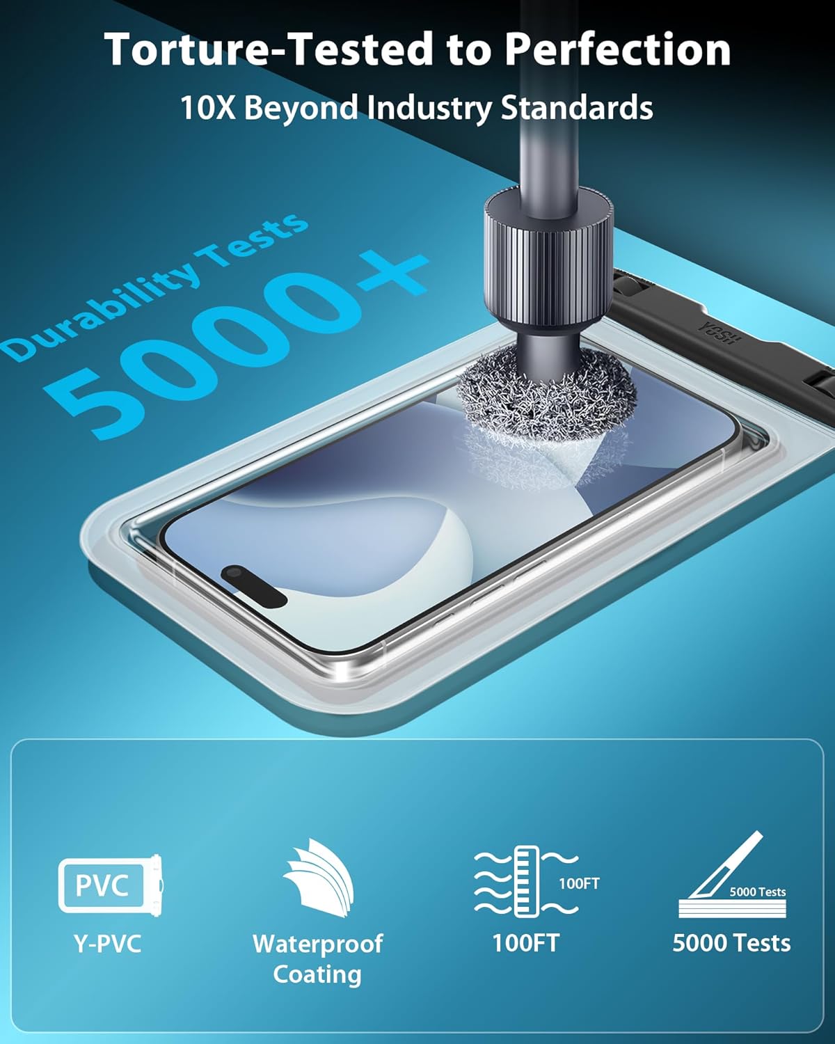 YOSH wasserdichte Handyhülle 7,0 Zoll Handy Wasser Schutzhülle zum Schwimmen, Baden und Kochen, IPX8 wasserdichte Handyhülle kompatibel mit iPhone 12 11 Pro XS Max XR X Samsung S8, 2 Stück – Bild 4