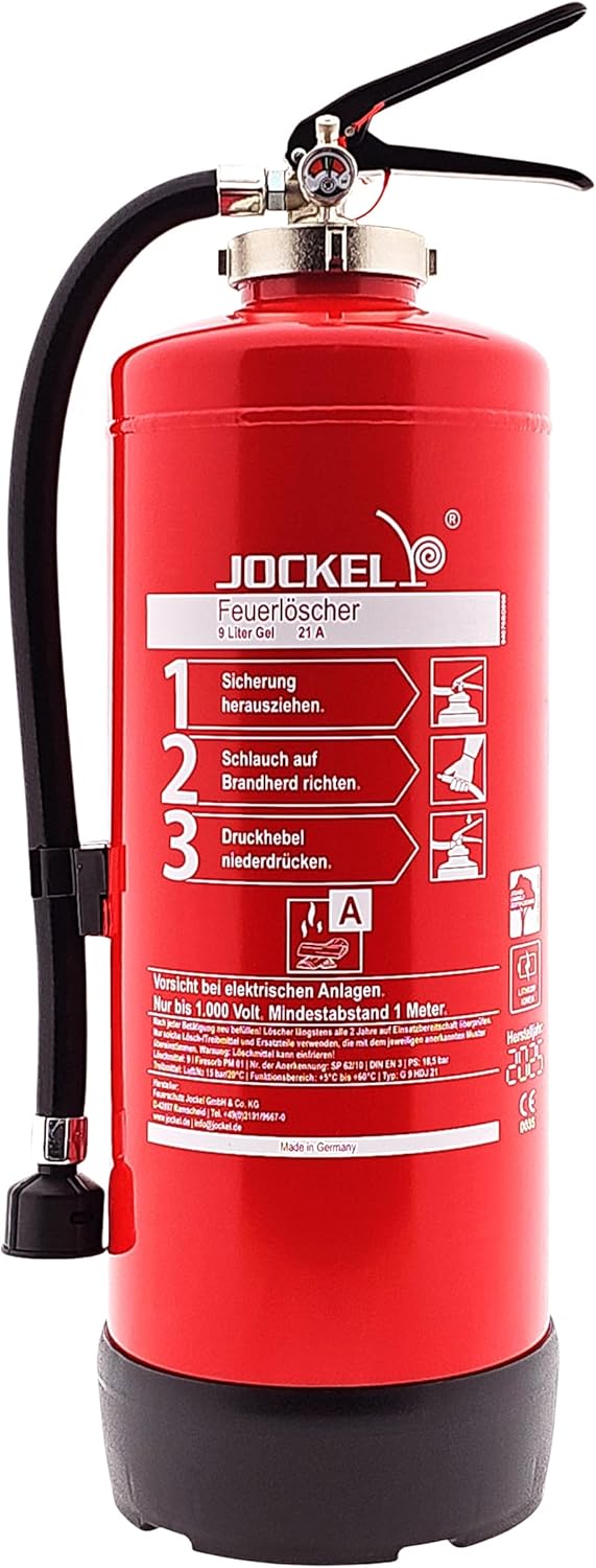 MBS-FIRE Gel-Feuerlöscher Speziallöscher für Lithium-Ionen-Akkus DIN EN 3, GS + Wandhalter + Sockel, 8 A = 4 LE Feuerlöscher mit Wartungszertifikat, Wartungszertifikat 9 Liter – Bild 4