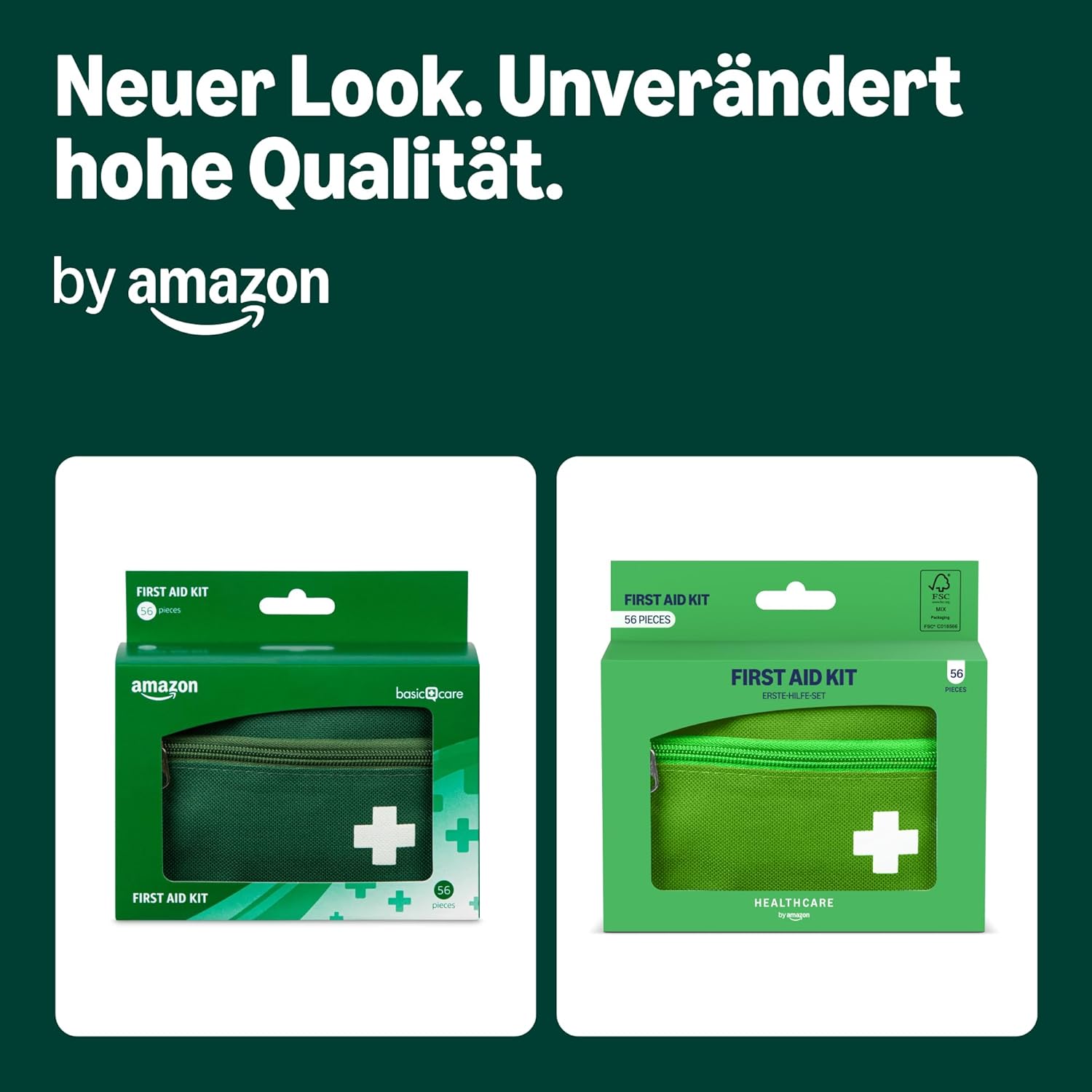Healthcare by Amazon 56-teiliges Erste-Hilfe-Set, grün (ehemals ein markenidentisches Produkt von Amazon Basic Care) – Bild 2