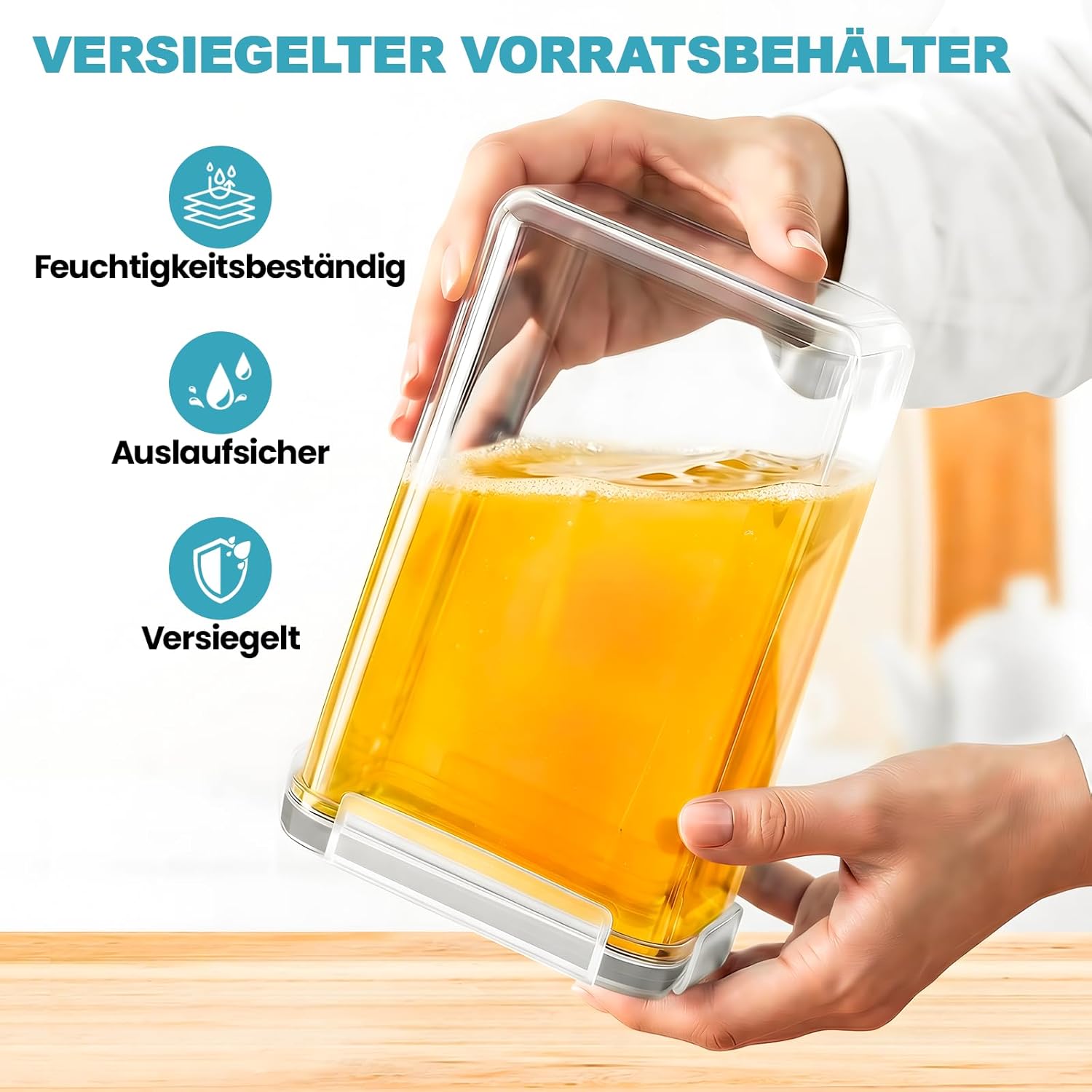 Mavivegue Vorratsdosen mit Deckel, luftdicht, BPA-frei, Set mit 24 Küchen-Aufbewahrungsboxen für Mehl, Zucker, Müsli und mehr, Getreide. Mit Etiketten und Markierungen, für Kühlschrank, 33,6 l – Bild 4