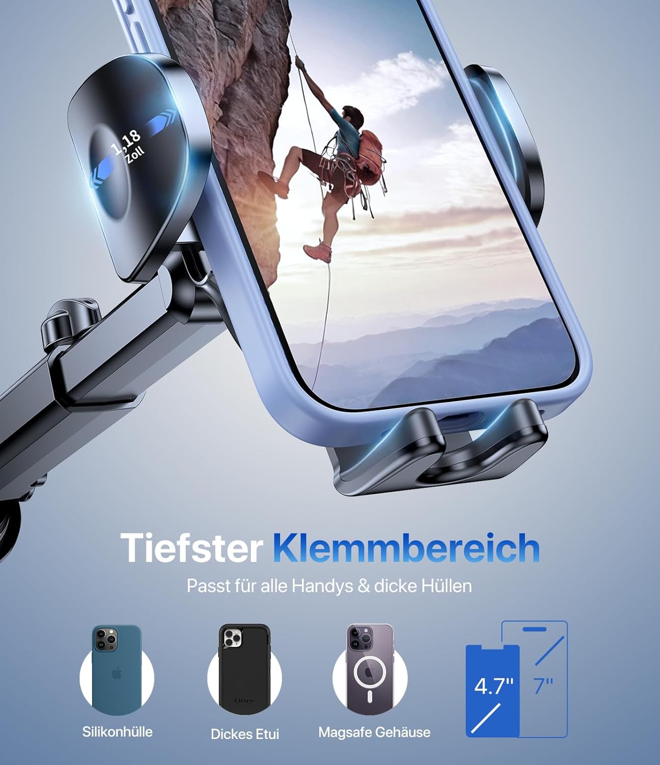 Miracase Handyhalterung Auto (starker Saugnapf), Handyhalterung fürs Auto, 360° drehbar, Armaturenbrett, Windschutzscheibe, Auto-Handyhalterungs-Kits für iPhone, Galaxy, alle Smartphones – Bild 2