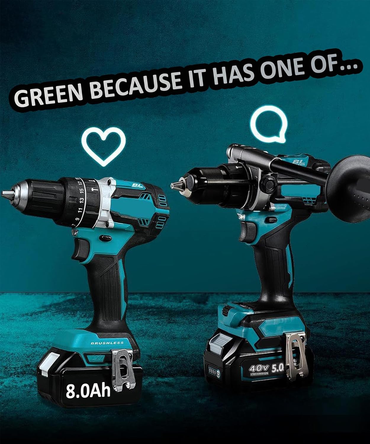 Hohe Kapazität 18 V 8,0 Ah/8000 mAh Verbesserter 2 x Ersatzakku für Makita + Dual Port 6A Ladegerät DC18RD Kompatibel mit BL1860B BL1850B BL1840B BL1830 BL1835 194205-3 LXT-400 mit LED-Werkzeugakku – Bild 7