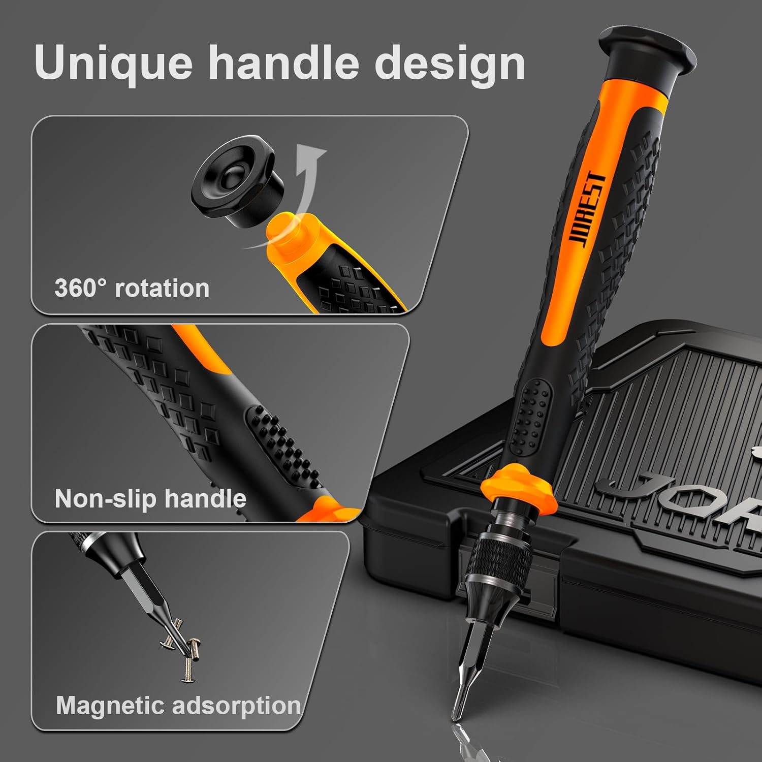 JOREST 40-teiliges Präzisionsmechanik-Schraubendreher-Set, Mini-Werkzeug-Set mit Torx T5 T6 T8 T9 T10 T20 usw., Reparaturset für iPhone, iPad, Switch, PS4, Xbox, Laptop, MacBook, Computer, Brillen, Uhren usw – Bild 2