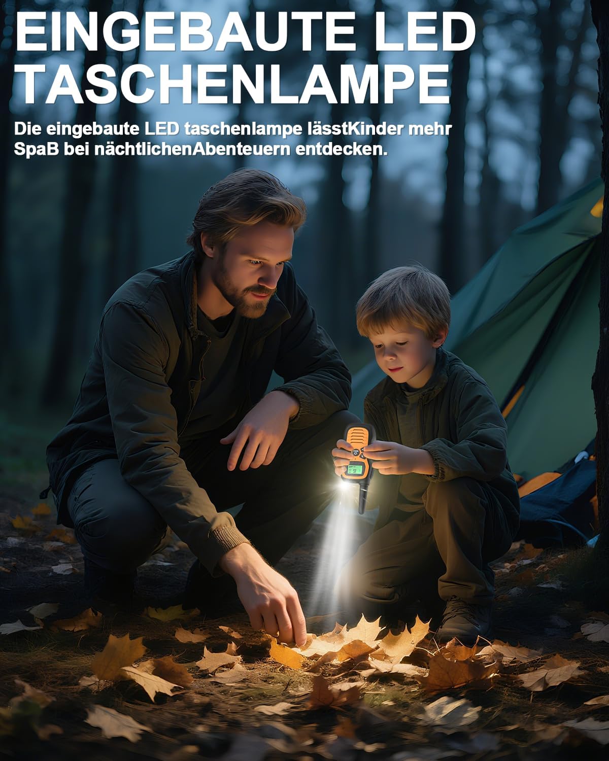 Walkie Talkie, Walkie Talkie wiederaufladbar für Kinder mit 16 Kanälen, 3er-Set, Radio mit VOX-Funktion, LED-Taschenlampe, 3 Meilen lange Distanz für Wandern, Camping, Abenteuer – Bild 6