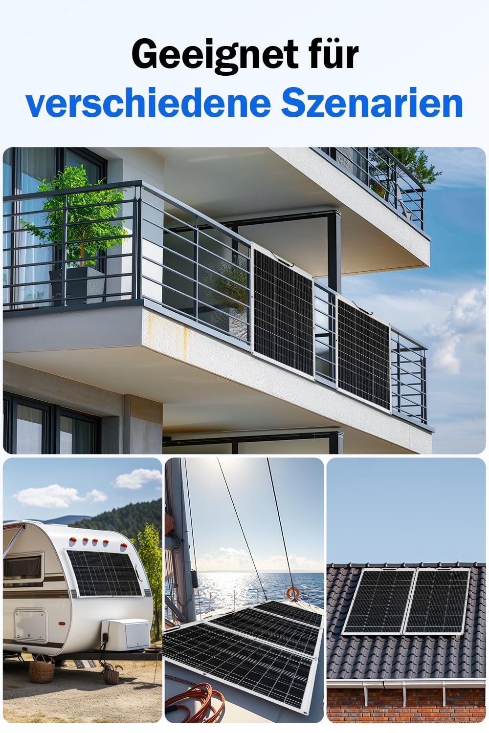 ECO-WORTHY Flexibles monokristallines Solarpanel, 130 W, 12 V, mit Ladekabel für Wohnmobile, Autos, Boote, 12-V-Batterien – Bild 3
