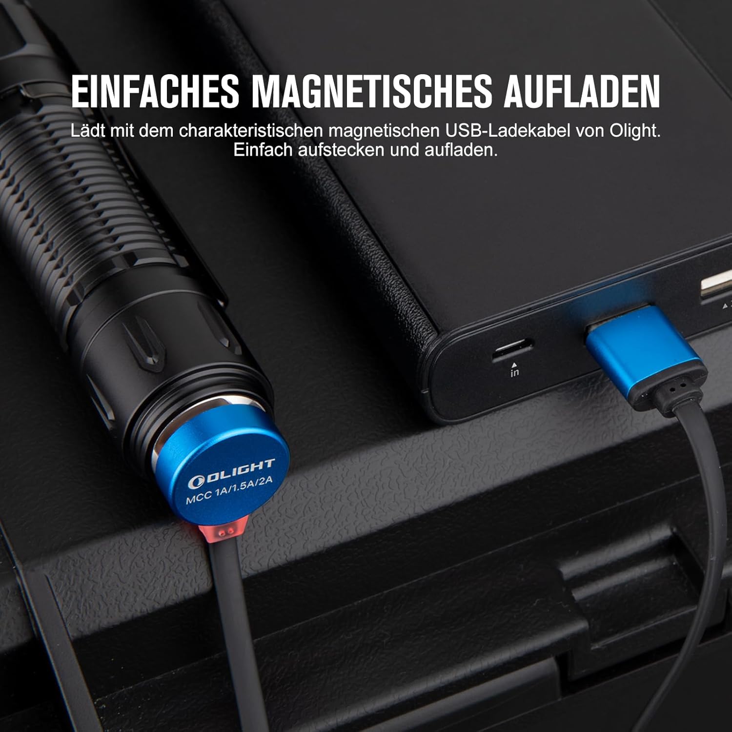 OLIGHT Warrior 3S Taktische Taschenlampe, 2300 Lumen, extrem hell mit 5 Modi, USB wiederaufladbar, mit Abstandssensor, IPX8 wasserdicht, für Camping, Wandern, Überleben und Suche (schwarz) – Bild 7