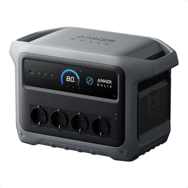 Anker Solix C1000 Gen 2 Tragbares Kraftwerk, 2.000 W Solargenerator, Vollladung in 49 Minuten, 1.024 Wh LiFePO4-Akku für Notstromversorgung, Stromausfälle und Camping