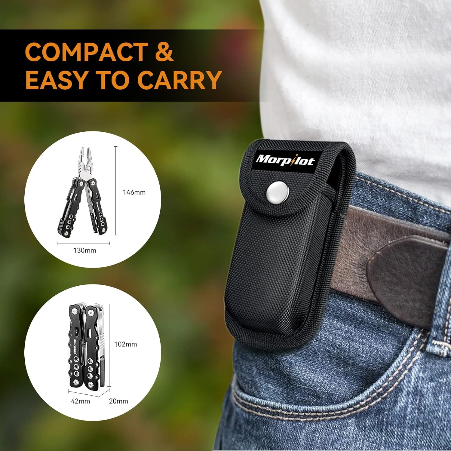 Morpilot Multitool mit Gürtelclip-Tasche, Multitool-Mehrzweckzange – Bild 5