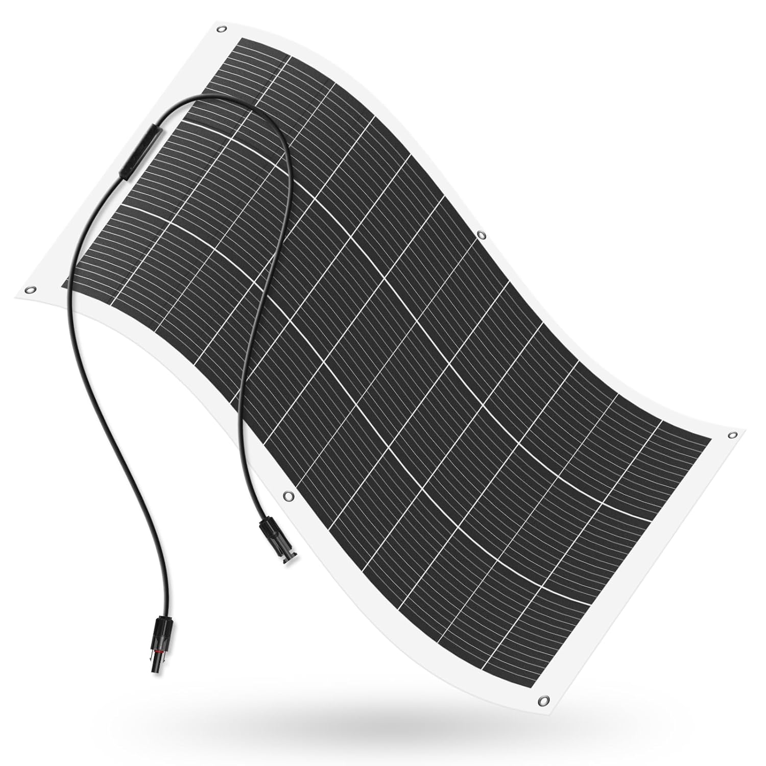 ECO-WORTHY Flexibles monokristallines Solarpanel, 130 W, 12 V, mit Ladekabel für Wohnmobile, Autos, Boote, 12-V-Batterien