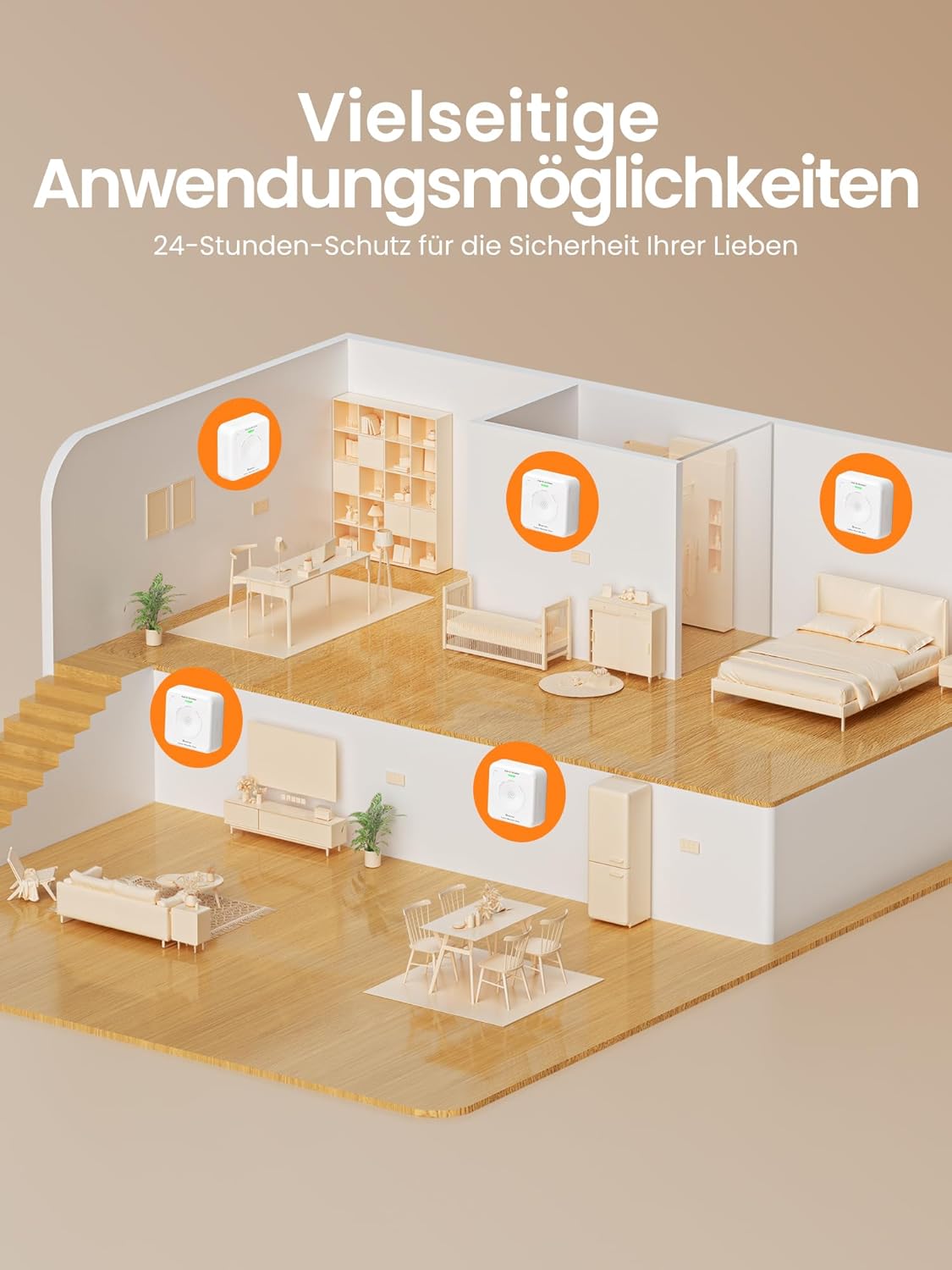 Heiman Smart Kohlenmonoxid-Detektor, Materie über Gewinde (Hub erforderlich) – CO-Detektor für SmartThings & Home Assistant, EN 50291, austauschbare Batterie, 10 Jahre Sensor, 85 dB, HS-725ES-M – Bild 8