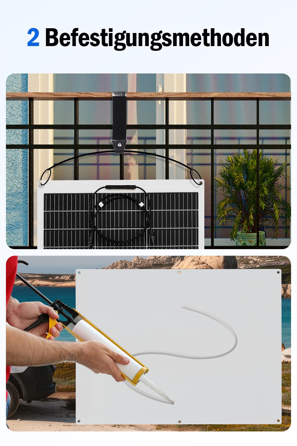ECO-WORTHY Flexibles monokristallines Solarpanel, 130 W, 12 V, mit Ladekabel für Wohnmobile, Autos, Boote, 12-V-Batterien – Bild 6