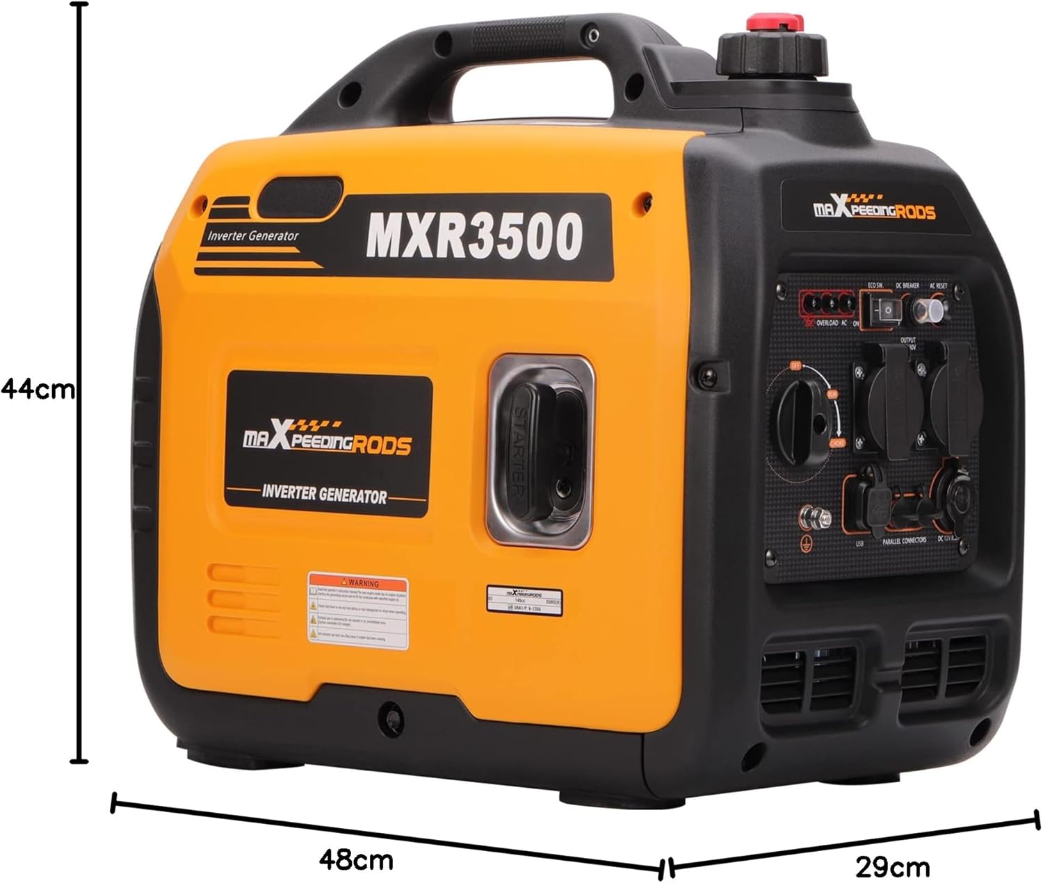 maXpeedingrods Inverter Stromerzeuger 3300W Stromerzeuger Benzin Super Leise 4-Takt mit USB und 230V Steckdosen Leichtgewichtig als Notstromgenerator Backup-Stromausfälle für Camping Wohnwagen Garage Baustelle – Bild 10