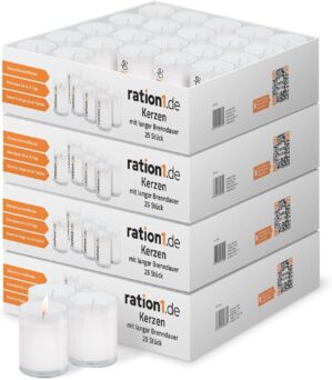 ration1 Teelichter 100er-Set, Kerze...