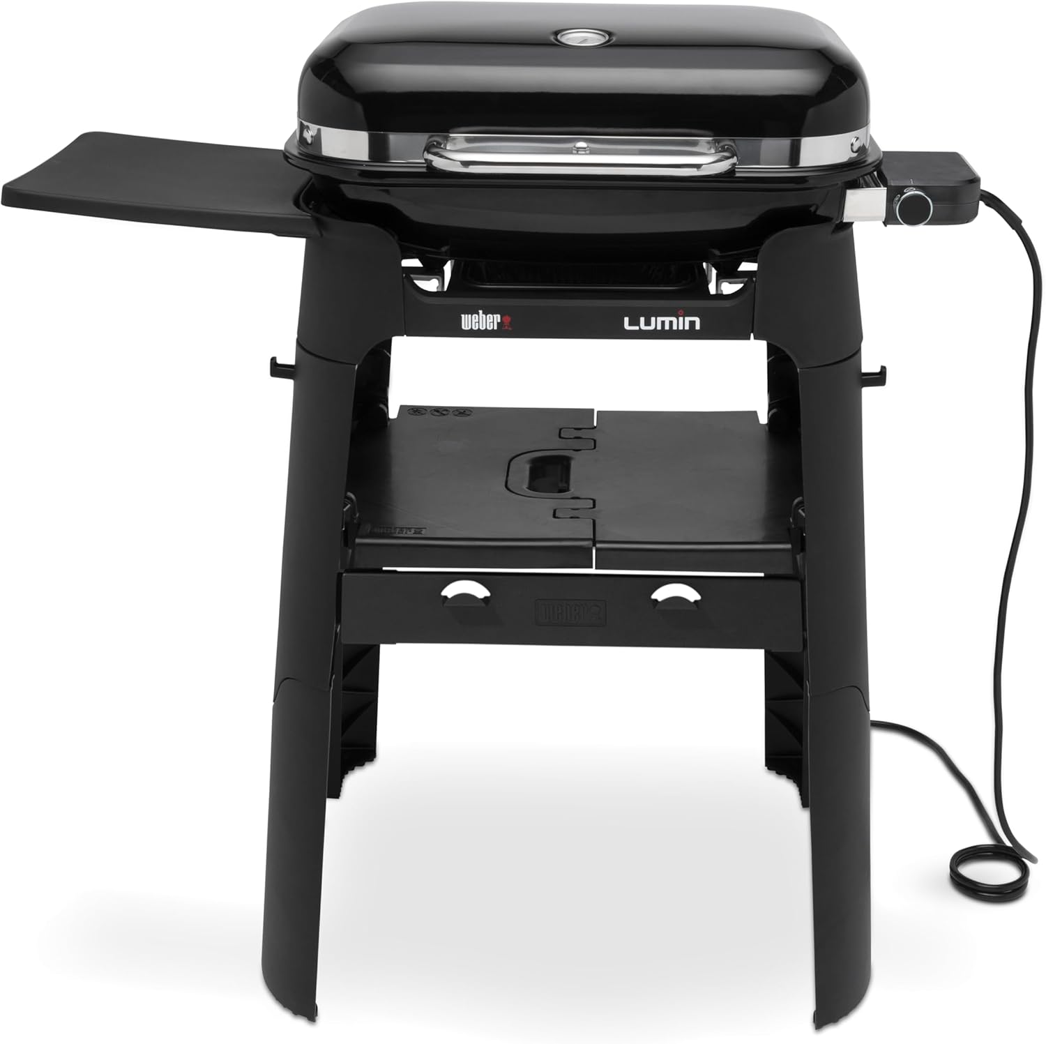 Weber Lumin 92010879 Elektrogrill mit Stand-/Anbraten, Räuchern, Dünsten, Garen und Warmhalten, bis 315 °C, porzellanemaillierte Gusseisenroste, 33 x 49 cm Grillfläche, schwarz – Bild 2