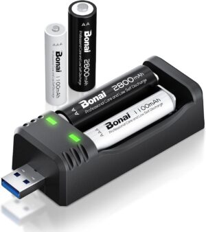 BONAI USB-Akkuladegerät für AA AA...