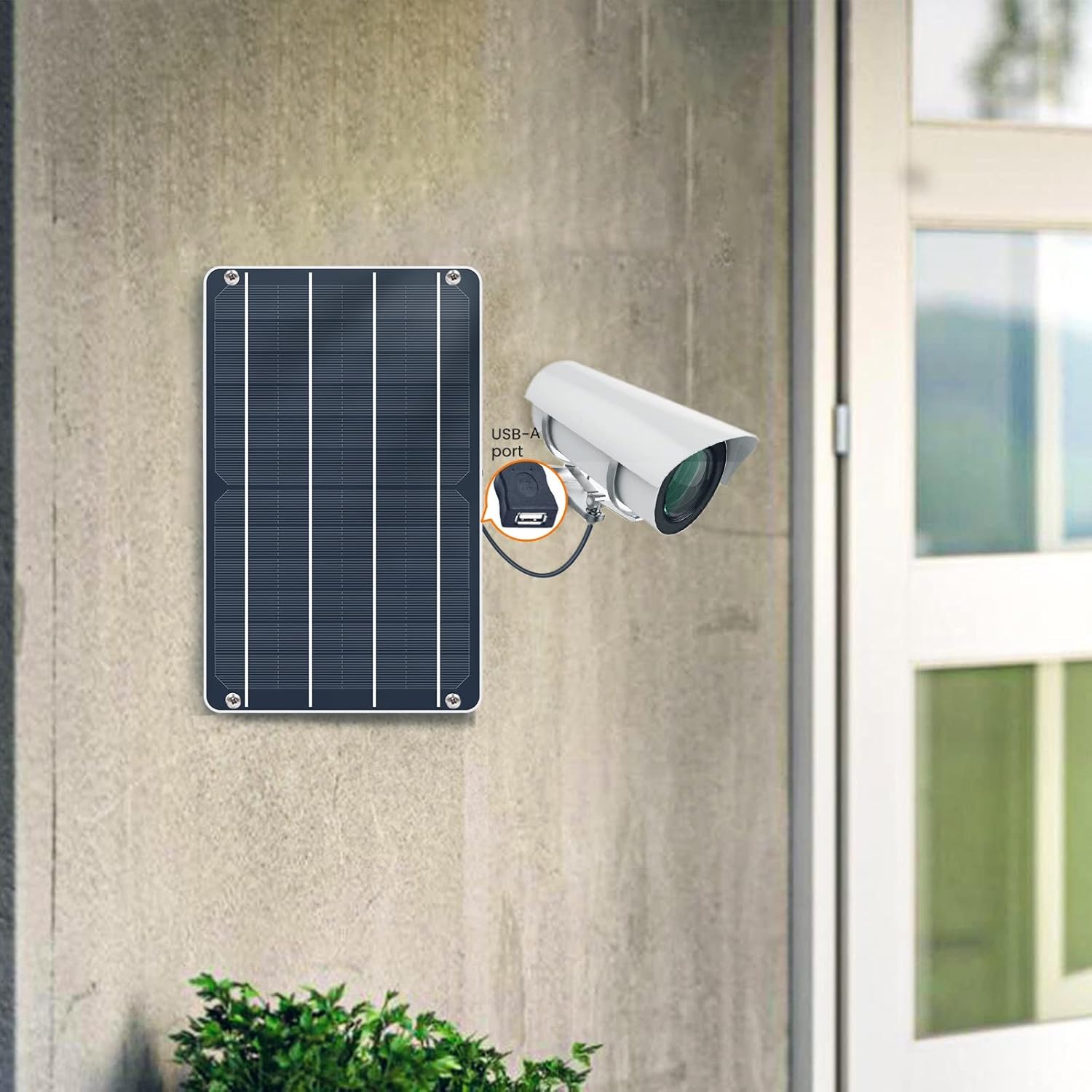 FlexSolar Solarladegerät USB 6W 5V Hochleistungs-Monokristallin-Modul, wasserdichtes Solarladegerät, geeignet für Sicherheitsbatteriekameras, Fahrräder, Mobiltelefone, Powerbank, Campingleuchten usw – Bild 2