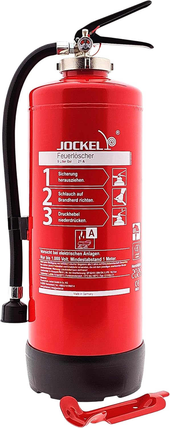MBS-FIRE Gel-Feuerlöscher Speziallöscher für Lithium-Ionen-Akkus DIN EN 3, GS + Wandhalter + Sockel, 8 A = 4 LE Feuerlöscher mit Wartungszertifikat, Wartungszertifikat 9 Liter – Bild 5