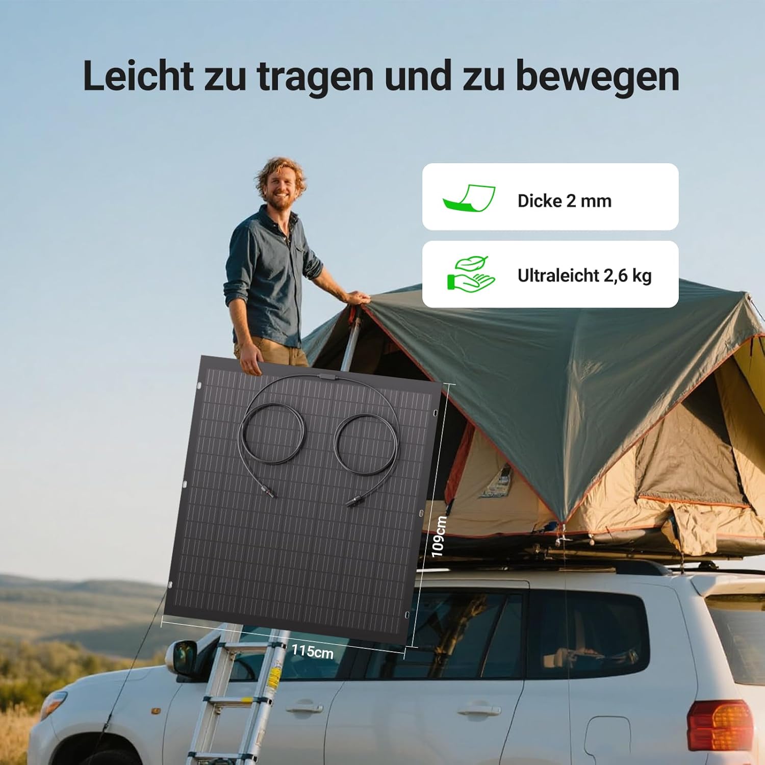480 W flexibles Solarpanel-Set, 2 x 240 W monokristallines flexibles Solarmodul, IP67, Solarzelle, Photovoltaik, netzunabhängig, für Wohnmobil, Auto, Schuppen, Dach, Boot, Balkon, 12 V-Batterien – Bild 5