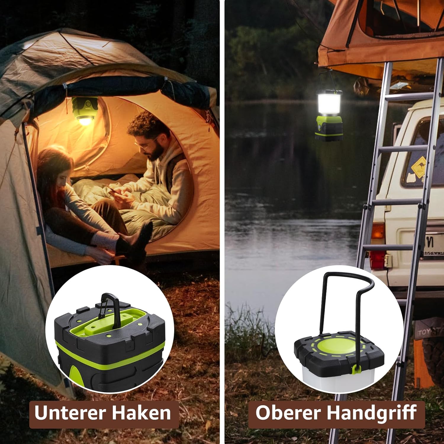 Lepro LED-Campinglampe, batteriebetrieben, ultrahell, 1500 Lumen, 4 Modi und dimmbares Campinglicht, Notlicht für Stromausfälle, Wandern, Notfall, Ausfälle und so weiter – Bild 4
