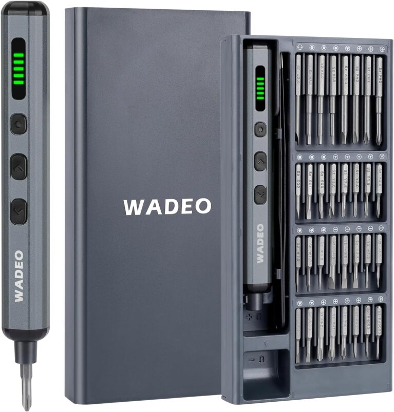 WADEO Mini-Elektro-Schraubendreher-Set, 82-in-1 magnetischer Präzisions-Schraubendreher-Satz, 5 Gänge Drehmoment, 4 LED-Leuchten, geeignet für die Reparatur von iPhone, Handy, Laptop, Brillen, Uhren usw.