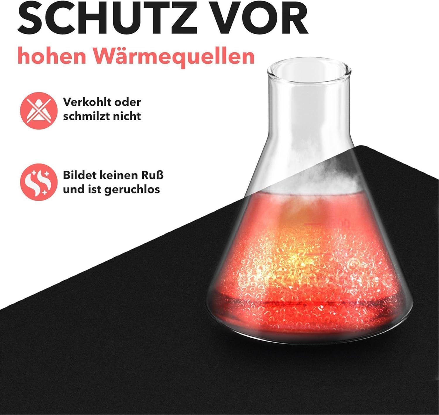EVOCAMP Feuerfeste Unterlage, Hitzeschutzmatte, hitzebeständig bis 982 °C, Lötmatte als feuerfeste Matte für sicheren Brandschutz, Brandschutzmatte als ideale Brandschutzmatte (1 m x 1 m) – Bild 6