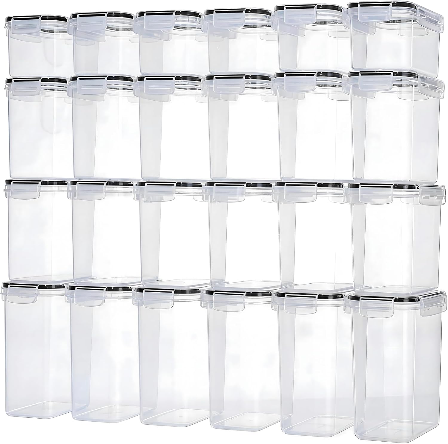 Mavivegue Vorratsdosen mit Deckel, luftdicht, BPA-frei, Set mit 24 Küchen-Aufbewahrungsboxen für Mehl, Zucker, Müsli und mehr, Getreide. Mit Etiketten und Markierungen, für Kühlschrank, 33,6 l – Bild 8