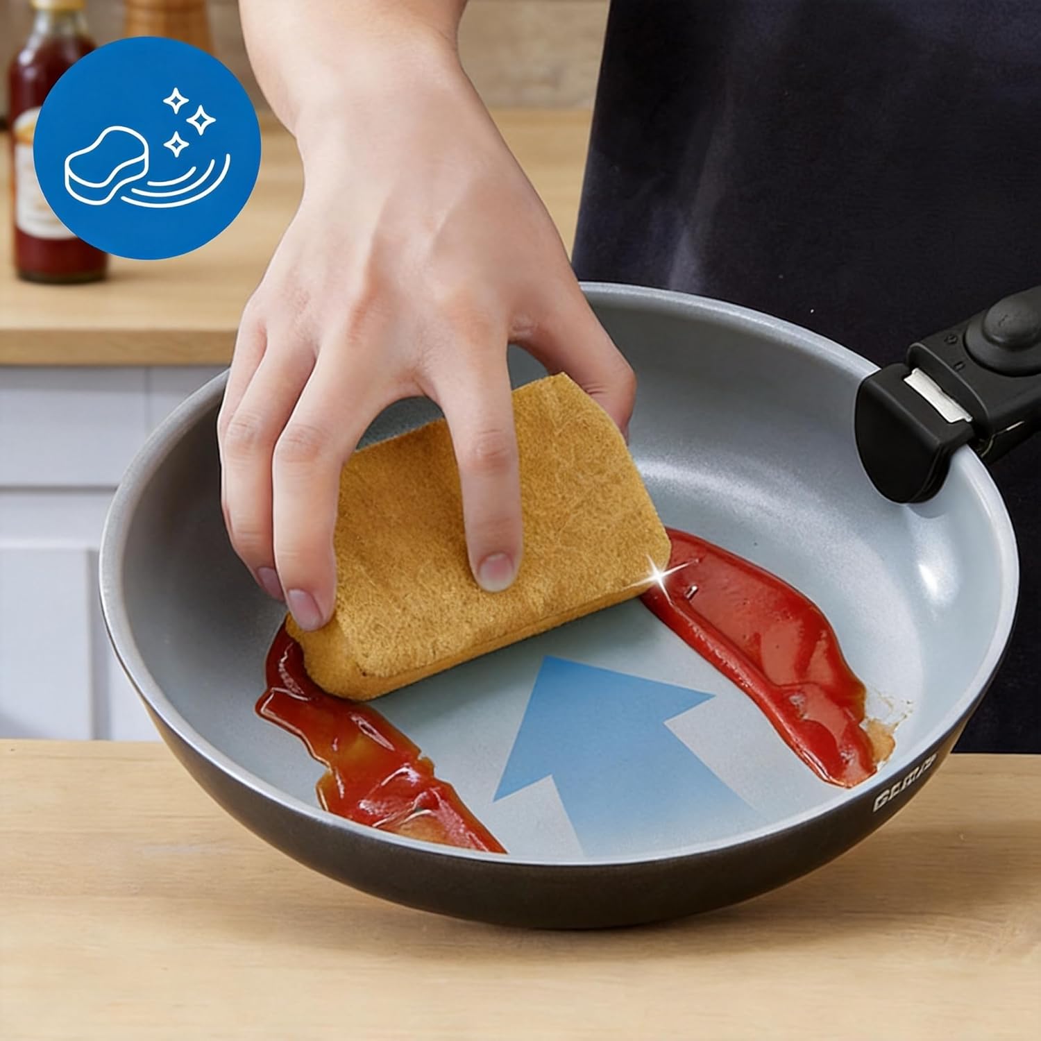 BEZIA Keramik-Topfset mit abnehmbarem Griff, 10-teiliges Topf- und Pfannenset für Camping und kleine Küche, stapelbares Pfannenset Induktion, PTFE/PFAS-frei, ofenfest bis 240 °C – Bild 5