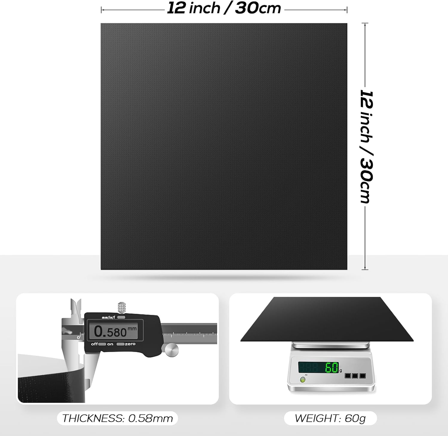 PAWBOSE Hitzeschild aus Aluminium für Kraftfahrzeuge, 30 x 30 cm – reflektiert 95 % der Strahlungswärme für den Schutz von Öfen, Auspuffanlagen, Motorrädern, Kaminen (schwarz) – Bild 2
