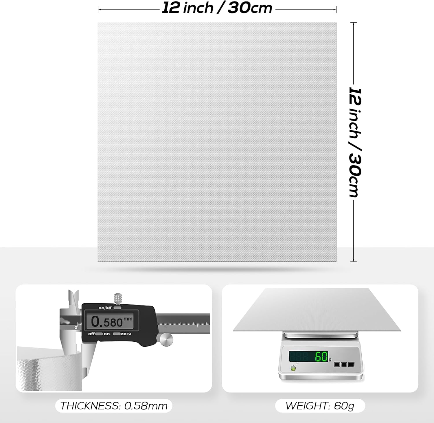 PAWBOSE Hitzeschild aus Aluminium für Kraftfahrzeuge, 30 x 30 cm – reflektiert 95 % der Strahlungswärme für den Schutz von Öfen, Auspuffanlagen, Motorrädern, Kaminen (silberfarben) – Bild 2